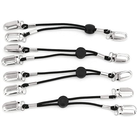 SCHEFFLER-Home Tendeurs élastiques/Set de 4 / Tendeurs draps housses réglables en noir avec clips métalliques et élastique rond