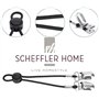 SCHEFFLER-Home Tendeurs élastiques/Set de 4 / Tendeurs draps housses réglables en noir avec clips métalliques et élastique rond 