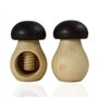 Smart Planet Lot de 2 Casse-Noix en Forme de Champignon - Cracker à Noix Rustique en Bois de hêtre Massif avec Filetage à vis - 