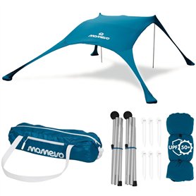 MOMEVO Sunsail Young Family Tente de plage avec protection UV certifiée UPF50+ (jusqu'à 4 personnes