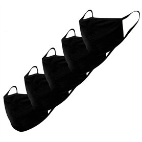 Masques en tissu KUNSTIFY - lot de 5 - coton - protection de la bouche et du nez - masques - lavable - unisexe - durable