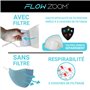 FLOWZOOM® Masque tissu lavable - lot de 2 masques couleur | Efficacité de filtration élevée > 98% | Masque avec filtre poche | M