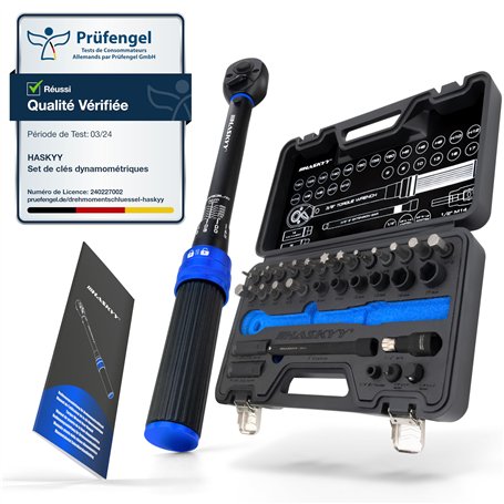 Jeu de clés dynamométriques 3/8" 5-60Nm pour moto - Accessoires : tige de rallonge