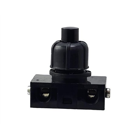 Interrupteur à pression encastrable avec contacts à vis pour lampes et appareils 250 V 2 A Noir