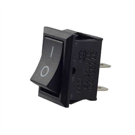 KCD1 Interrupteur à bascule 250 V 6 A 125 V 10 A CA Noir rectangulaire 19 x 13 mm 2 broches marche/arrêt