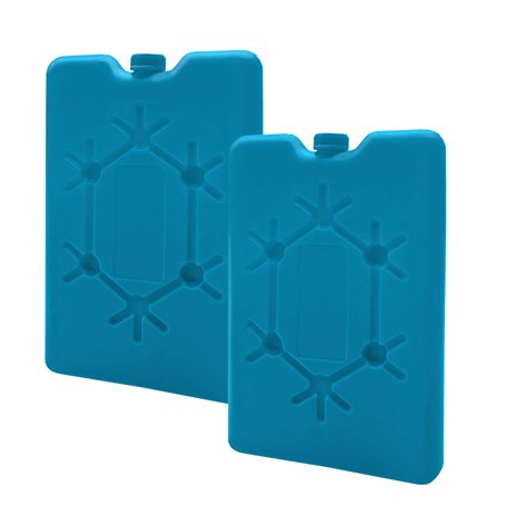 Lot de 2 blocs réfrigérants bleus – 16 x 11 cm – Éléments de refroidissement au design plat – Pack de refroidissement étroit pou