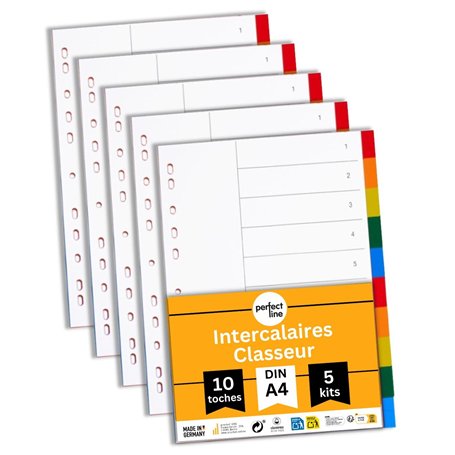 perfect line plastique Intercalaires classeur DIN-A4