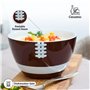 40YARDS Bol à céréales de football américain en céramique (900 ml) en forme de demi-ballon de football avec coutures surélevées