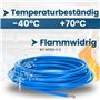 Kalitec Câble de câblage H07V-K 1,5 mm² bleu - 10 m - Flexible - En PVC - Toron 1,5 mm² - Câblage à fils fins - Câble unique - C
