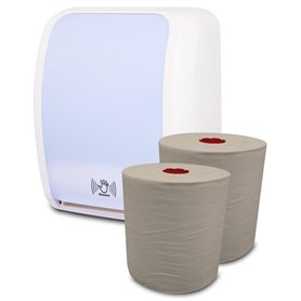 Blanc HYGIENIC Lot de 2 distributeurs de rouleaux d'essuie-mains Senseur