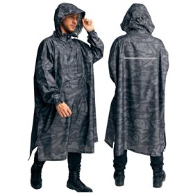 Jubi® Poncho de pluie pour homme en 100 % polyester recyclé - Gris - Durable