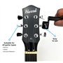 HAVENDI® Premium Manivelle pour guitare avec 3 plectres et un chiffon de nettoyage - Pour un changement de cordes plus rapide -