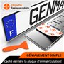 GENMAG® 2X Support de Plaque d'Immatriculation Auto Moto sans Cadre [Extra Fort & Universel] Support Plaque Immatriculation Voit