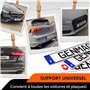 GENMAG® 2X Support de Plaque d'Immatriculation Auto Moto sans Cadre [Extra Fort & Universel] Support Plaque Immatriculation Voit