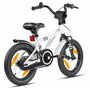 PROMETHEUS BICYCLES Velo Enfant 4 Ans - vélo Fille 14 Pouces a Roulette pour 3 a 5 Ans - Petite Princesse en Blanc