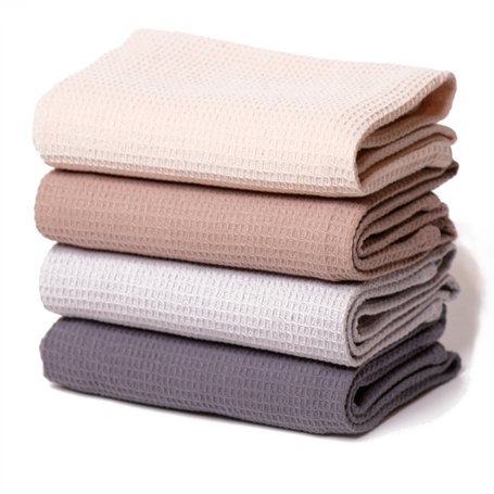 Torchons de Cuisine | Torchons Vaisselle de 45x65cm | Lot de 4 torchons | Torchons de Cuisine Coton en Quatre Couleurs | 100% Co