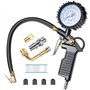 VSSHE Numérique Manomètre Pression Pneu 220 PSI Haute Précis Multifonctionnel Jauge de Pression des Pneus Numérique avec 24 Acce