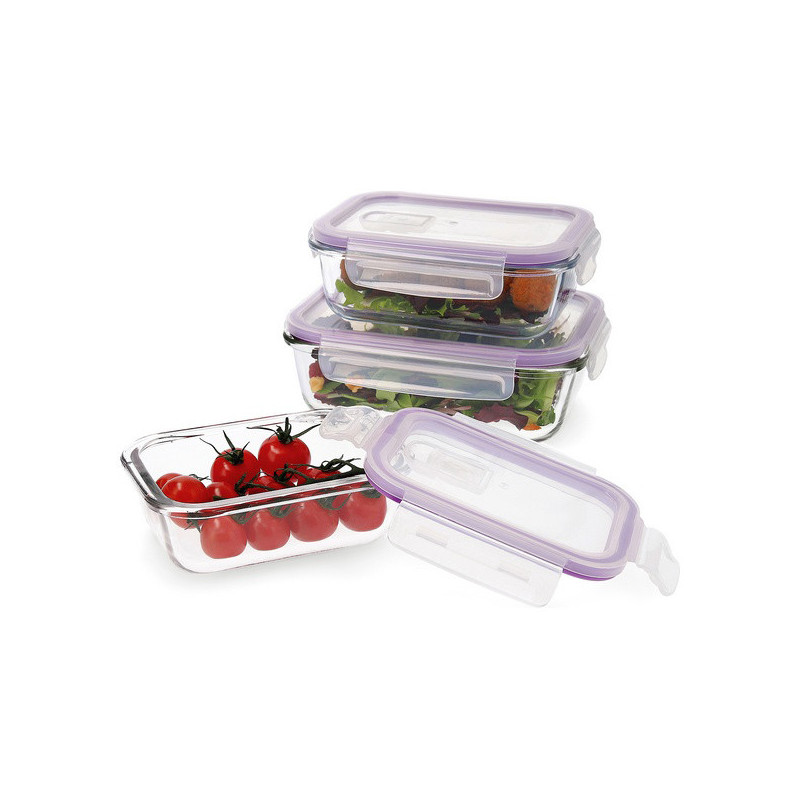 Image secondaire de l'Ensemble de Boîtes à Lunch Quid Frost (3 pcs) en verre transparent