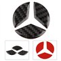 Nikou Logo du Volant, Logo Compatible en Fibre de Carbone, pour Benz Accessoires Pièces Emblème Badge Autocollants Couvre Décora