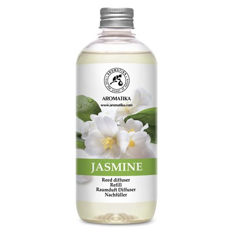 Recharge pour Diffuseur de Jasmin 500ml - Naturelle Huile Essentielle de Jasmin - Parfum Frais et de Longue Durée - Idéal pour A