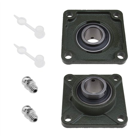 Lot de 2 roulements UCF206 de 30 mm à 4 boulons à bride carrée avec buse d'huile