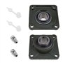 Lot de 2 roulements UCF206 de 30 mm à 4 boulons à bride carrée avec buse d'huile
