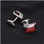 OTOTEC Paire de boutons de manchette en cristal rouge tendance classique pour homme, père, marié, décoration de vêtements