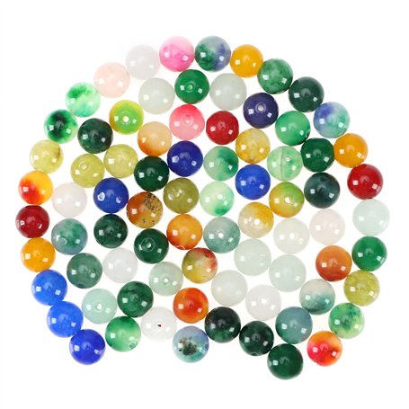 100pcs Perles Rondes de Pierres Précieuses Naturelles Perles de Bracelet Collier Accessoires Décoratifs pour Fabrication de Bijo