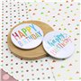 EMSea 8pcs Joyeux Badges Anniversaire Différents Styles Anniversaire Thème Personnalisé Bouton Rond en Métal Pins Articles de Fê