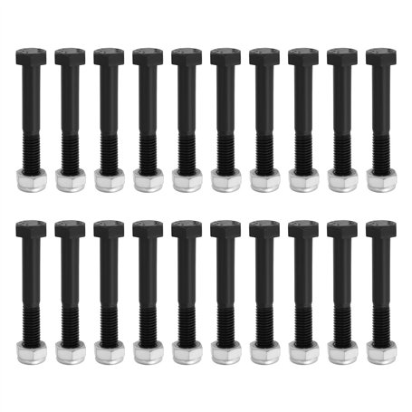 EMSea 20Pcs Boulons de Cisaillement d'arbre de Prise de Force M8x55 Mm Rechange avec écrous de Blocage Nyloc M8 Compatible avec