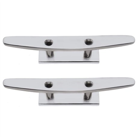 YINETTECH 2pcs 4 Pouces Acier Inoxydable 316 Taquets d'amarrage à 2 Trous pour Sécurisation des Quais de Bateaux