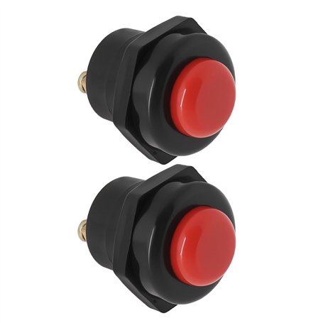 VGOL 2X Interrupteurs à Bouton-Poussoir pour Voiture 12 V 25 A Interrupteur de Klaxon Bouton-Poussoir Momentané Pièce de Rechang