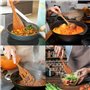 Erpmlyo Ustensiles de cuisine avec support, en teck et spatule en bois pour la cuisine