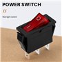 Geieold Interrupteur a bascule ON OFF Bipolaire 28x10mm 250V 15A ROUGE 3 Bornes
