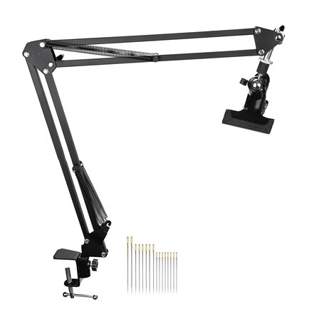 Kopinma Support de cercle à broder réglable en métal pliable et 16 aiguilles à broder