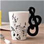 Qarmijaer 240Ml Tasse en Céramique Musique Tasse en Céramique Musique Tasse en Céramique Mignon Café Thé Lait Stave Tasses et Ta