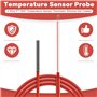 Giilayky Capteur de TempéRature PT1000 à 2 Fils, Thermistance Enduite de Gel de Silicone, Sonde de 1,5 MèTre, 45 Mm X 5 Mm -50-1