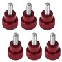 Doxiuyo 6 Pièces X 10 mm Filetage Tête Haute Moletée Vis à Oreilles Boutons en Alliage D'Aluminium Rouge Épaulement Moleté Point