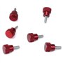 Doxiuyo 6 Pièces X 10 mm Filetage Tête Haute Moletée Vis à Oreilles Boutons en Alliage D'Aluminium Rouge Épaulement Moleté Point