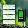 Wigearss Testeur de pH du Sol 6 en 1, Testeur pour Humidité/Fertilité/pH/Température/Lumière/Humidité Ambiante