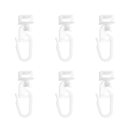 LT Easiyl 40Pcs Crochets de Rideau en Plastique Blanc 34mm - Compatible avec Swift pour Camping-Car et Caravane - Rail Glider Cr