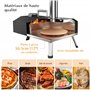 Four a Pizzas extérieurs à bois: KitchenBoss aciers inoxydables portable grille pizza avec pierre tournante de jardin avec granu