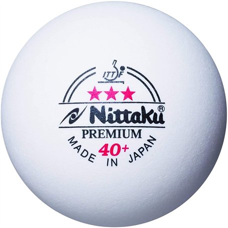 NITTAKU Premium 3 Star Balles de Tennis de Table 3 étoiles de qualité supérieure-Blanc Unisexe