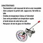 Thermomètre à lait pour café avec sonde en acier inoxydable de 175 mm Thermomètre à café avec clip Température du lait professio