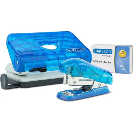 Rapesco 1719 Set Bug Agrafeuse et 810-P Perforatrice 2 Trous avec 1000 Agrafes 26/6 mm