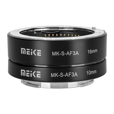 Meike MK-S-AF3A Bague d'adaptation de Tube d'extension Macro à Mise au Point Automatique en métal (10mm + 16mm) pour Sony Mirror