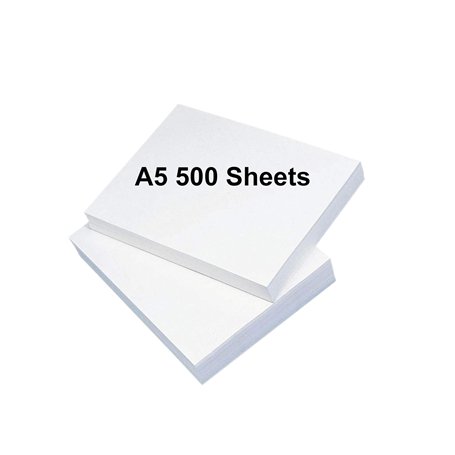 DJP Lot de 500 feuilles de papier blanc A5 pour bureau 100 g/m²