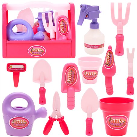 Toyland® Little Gardeners Ensemble d'outils de Jardinage de 13 pièces-Comprend:Un pulvérisateur d'eau