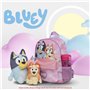 Bluey & Bingo Sac à dos rose – Sac à dos pour chambre d'enfant et d'école avec poche avant à paillettes – Porte-bouteille d'eau