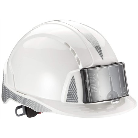 JSP Casque EVOLite® Porte-Card - CR2 Gris - ventilé - crémaillère - Blanc (AJB170-D00-100)